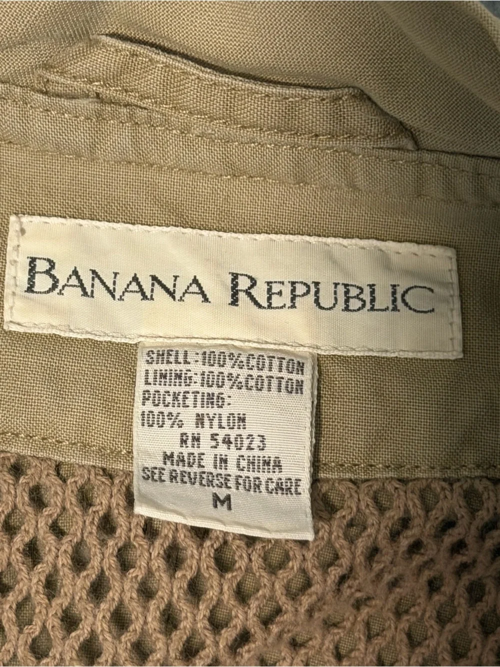 Banana Republic Safari Photographer Hiking Hunting Camping Fishing Khaki Vest M